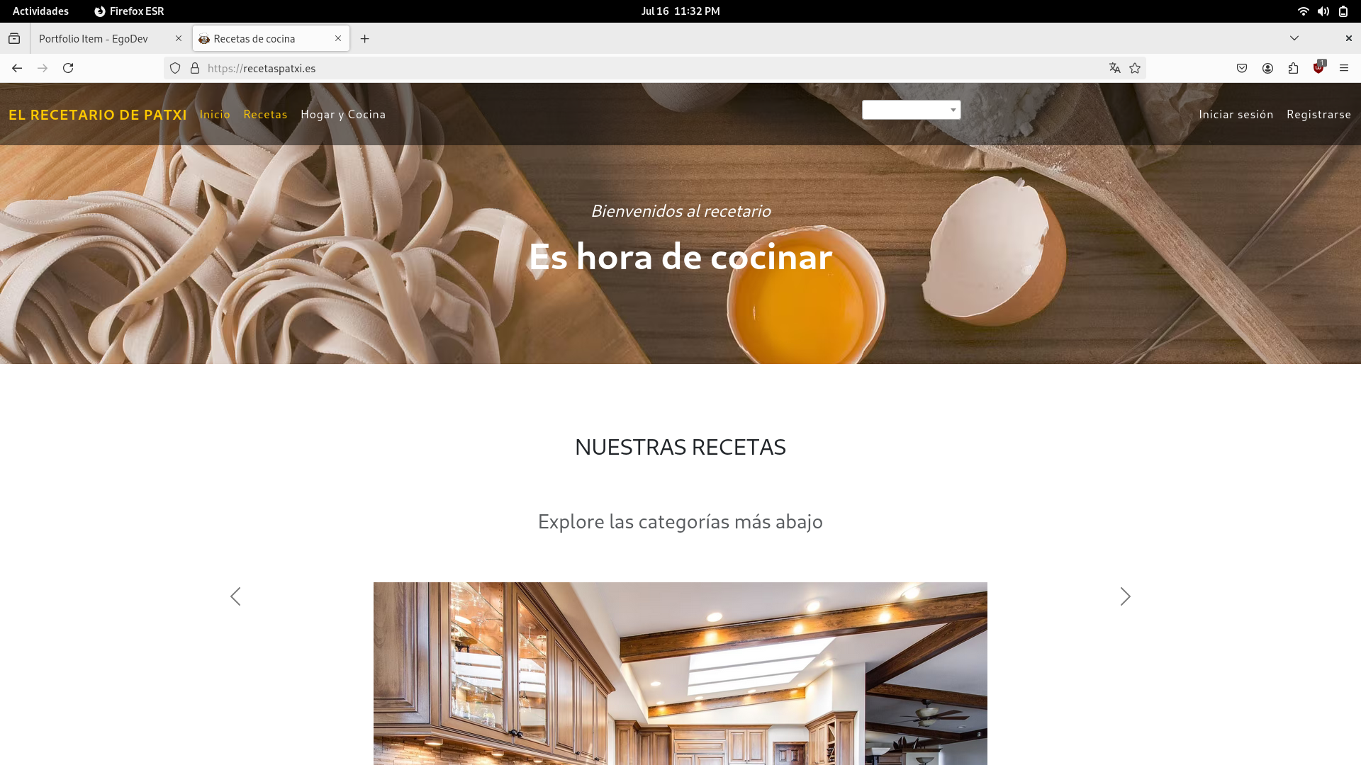 Página web de recetas